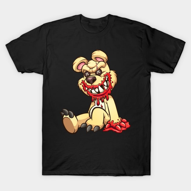 Creepy Teddy bear T-Shirt by memoangeles